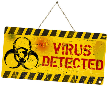 computer virus warning sign, vector, eps 10