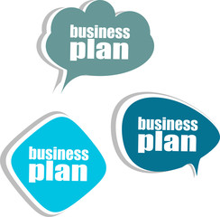business plan. Set of stickers, labels, tags. Business banners