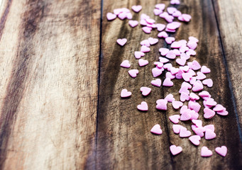 Obraz na płótnie Canvas Valentines Day background with hearts. Love concept, Sugar Heart