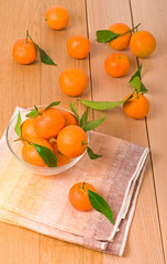Many orange tangerines