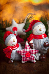 schneemann Tannenbaum Bokeh