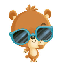 Naklejka premium oso con gafas