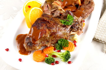 Braised rabbit meat with vegetables