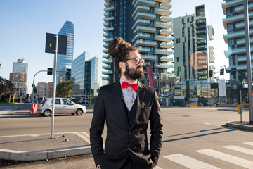 Stylish elegant dreadlocks businessman