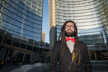 Stylish elegant dreadlocks businessman