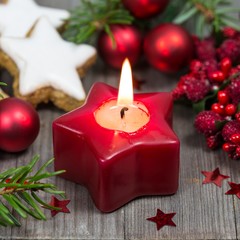 Burning Christmas candle