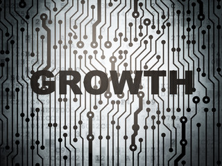 Finance concept: circuit board with Growth