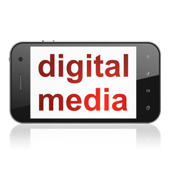 Marketing concept: Digital Media on smartphone