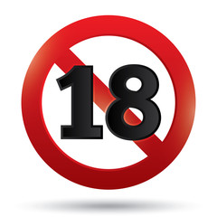 Adults only content sign. XXX sticker.