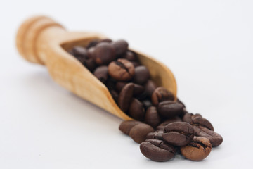 coffee beans in the foreground