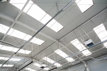 Printed roller blinds Industrial building Industrial hall roof
