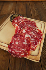 french salami with black peppercorn and fennel spices