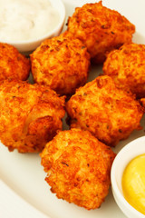 cheese balls with sauce