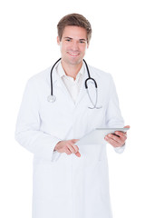 Doctor Holding Tablet