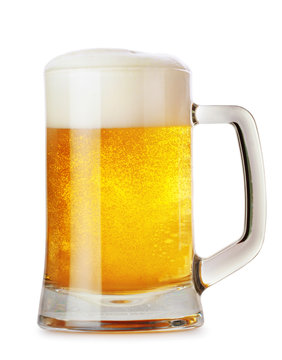 Glass mug with beer