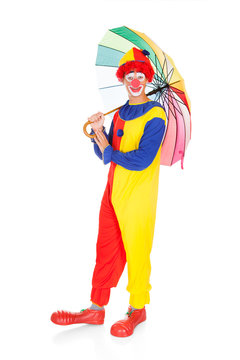 Happy Clown With Umbrella