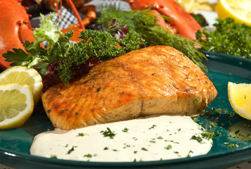Salmon baked with mexican spicy