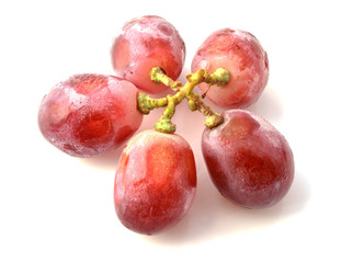 Grapes on a white background.