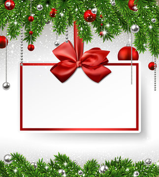 Christmas background with invitation card.
