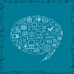 Social Media Icons Bubble Speech Shape