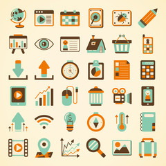 Retro web icon set