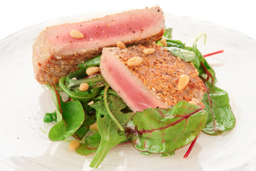 Lightly seared tuna steak