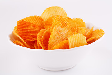 Potato chips in bowl