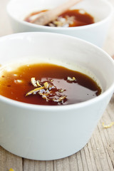 Creme caramel with caramelized sugar