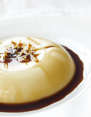 Creme caramel with caramelized sugar