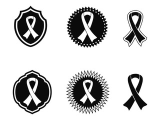 black awareness ribbons and Badges