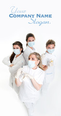 Fototapeta na wymiar Group of female dentists