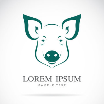 Vector of a pig's head design on white background. Easy editable layered vector illustration.