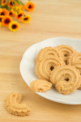 Butter cookies on plate