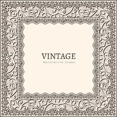 Ornamental picture frame, vintage background
