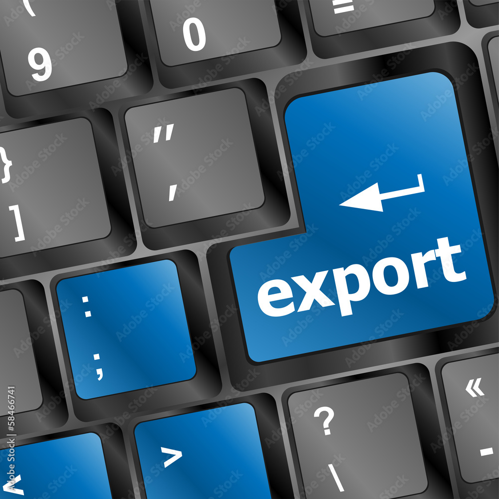 Poster export word on computer keyboard key button