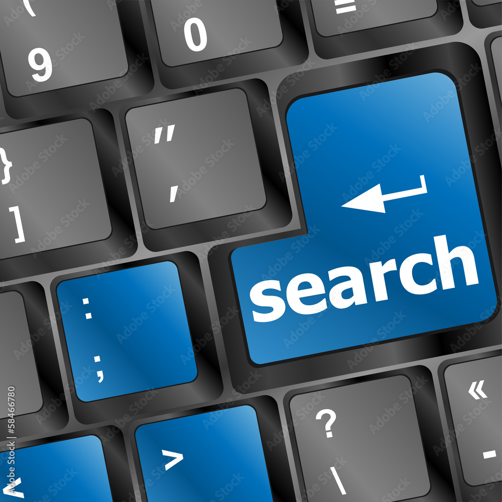 Poster internet search concept with computer keyboard button