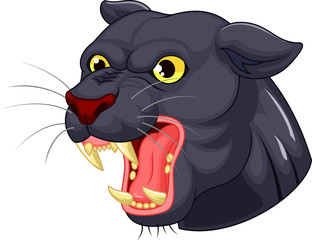 Black panther head mascot
