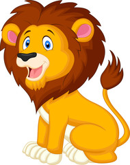 Naklejka premium Cute lion cartoon