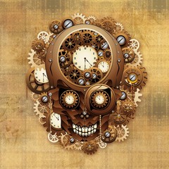 Steampunk Skull Vintage Style-Teschio Meccanismo Orologio