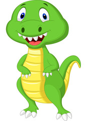 Cute green dinosaur cartoon