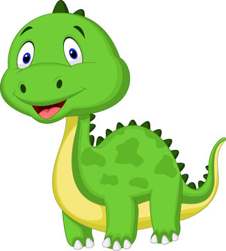 recommend clip art: Cute green dinosaur cartoon