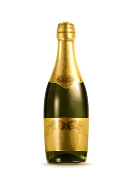 Champagne bottle illustration