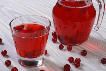 delicious juice from the berries of red cranberries