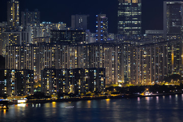 Naklejka premium Hong Kong Night View