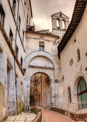 city gate in Spoleto, Italy