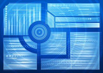 Virtual technology blue background