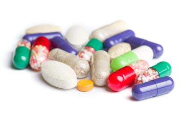 pills isolated on white background