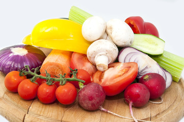 plate with vegetables and mushrooms