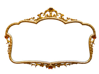 Antique golden frame isolated on white background - 58470958