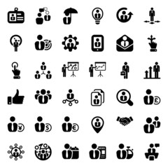 Fototapeta premium iconset business people black